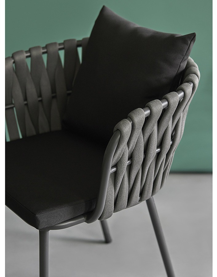 Стул braid, серый/черный (77581)