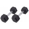Гантель гексагональная DB-301 4 кг, обрезиненная, черный, пара (1551372)