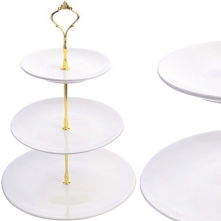 Конфетница 3ярус 15-20-25см фарфор LR (60012)