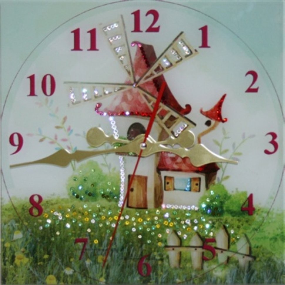 Картина Часы Сказочный мир с кристаллами Swarovski (1642)