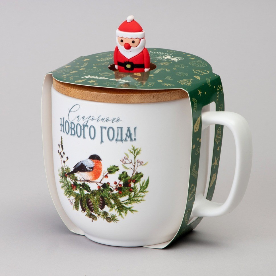 Кружка lefard winter story 390мл с бамбуковой крышкой мал.уп.=6шт (756-469)