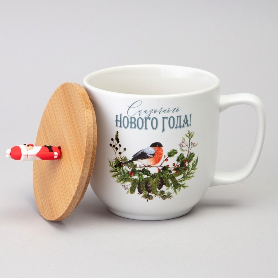 Кружка lefard winter story 390мл с бамбуковой крышкой мал.уп.=6шт (756-469)