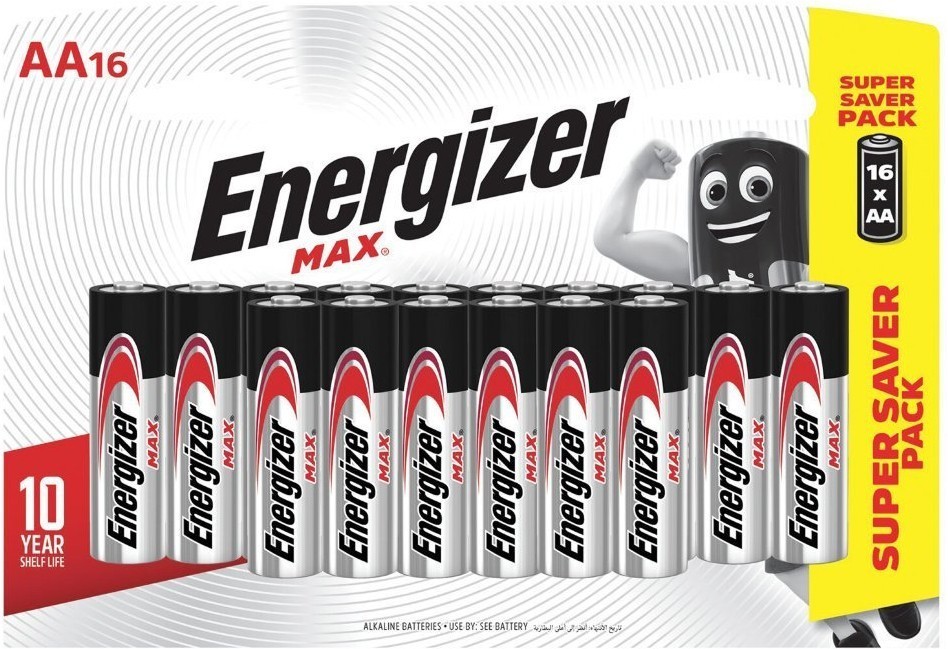 Батарейки алкалиновые Energizer Max LR06 (AA) 16 шт E301533101 (455106) (65486)