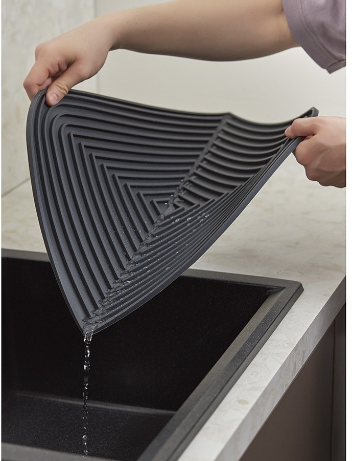 Коврик для сушки посуды dry flex, 34,6х44,6 см, графит (77271)