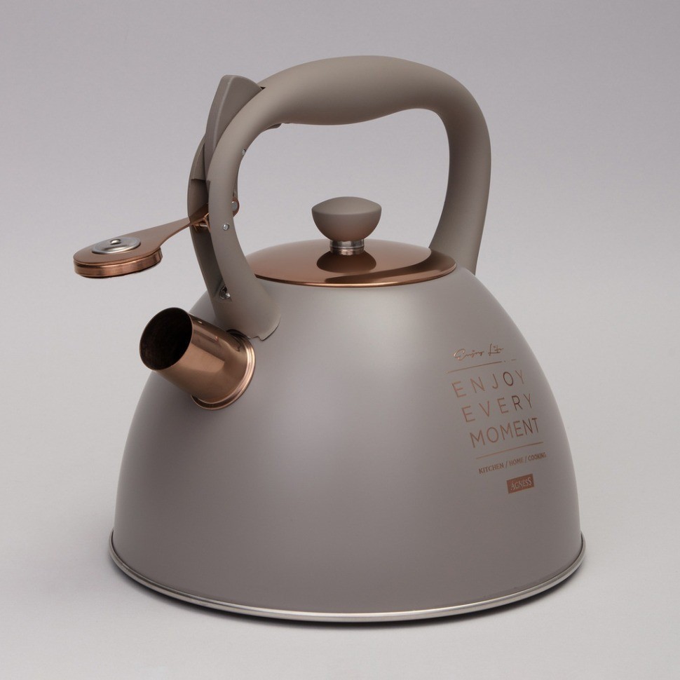 Чайник agness со свистком, 3,0 л термоаккумулирующее дно, индукция (914-158)