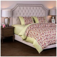 Кпб 2-х сп &quot;розовый сад&quot;,зел+цв, 100% х\б, сатин+сорочка SANTALINO (984-905)