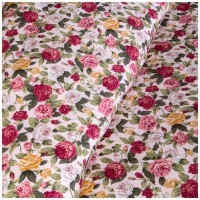 Кпб 2-х сп &quot;розовый сад&quot;,зел+цв, 100% х\б, сатин+сорочка SANTALINO (984-905)