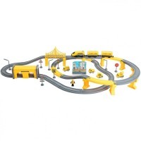 Железная дорога игрушка &quot;Строительная площадка, 92 предмета&quot;, на батарейках со звуком (G201-001)