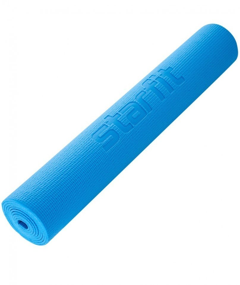 Коврик для йоги и фитнеса FM-104, PVC, 183x61x0,4 см, синий (2103629)