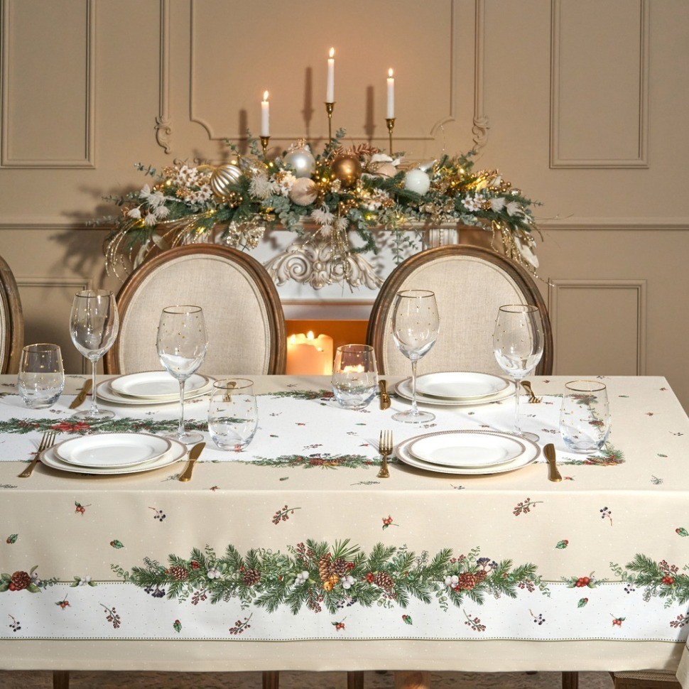 Скатерть "celebration" 160х220см ,бежевый,100% хлопок с пропиткой,твил Lefard (850-734-24)