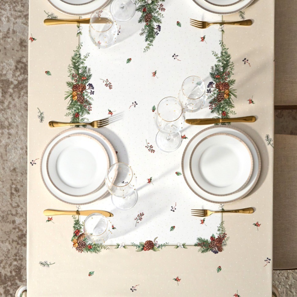 Скатерть "celebration" 160х220см ,бежевый,100% хлопок с пропиткой,твил Lefard (850-734-24)