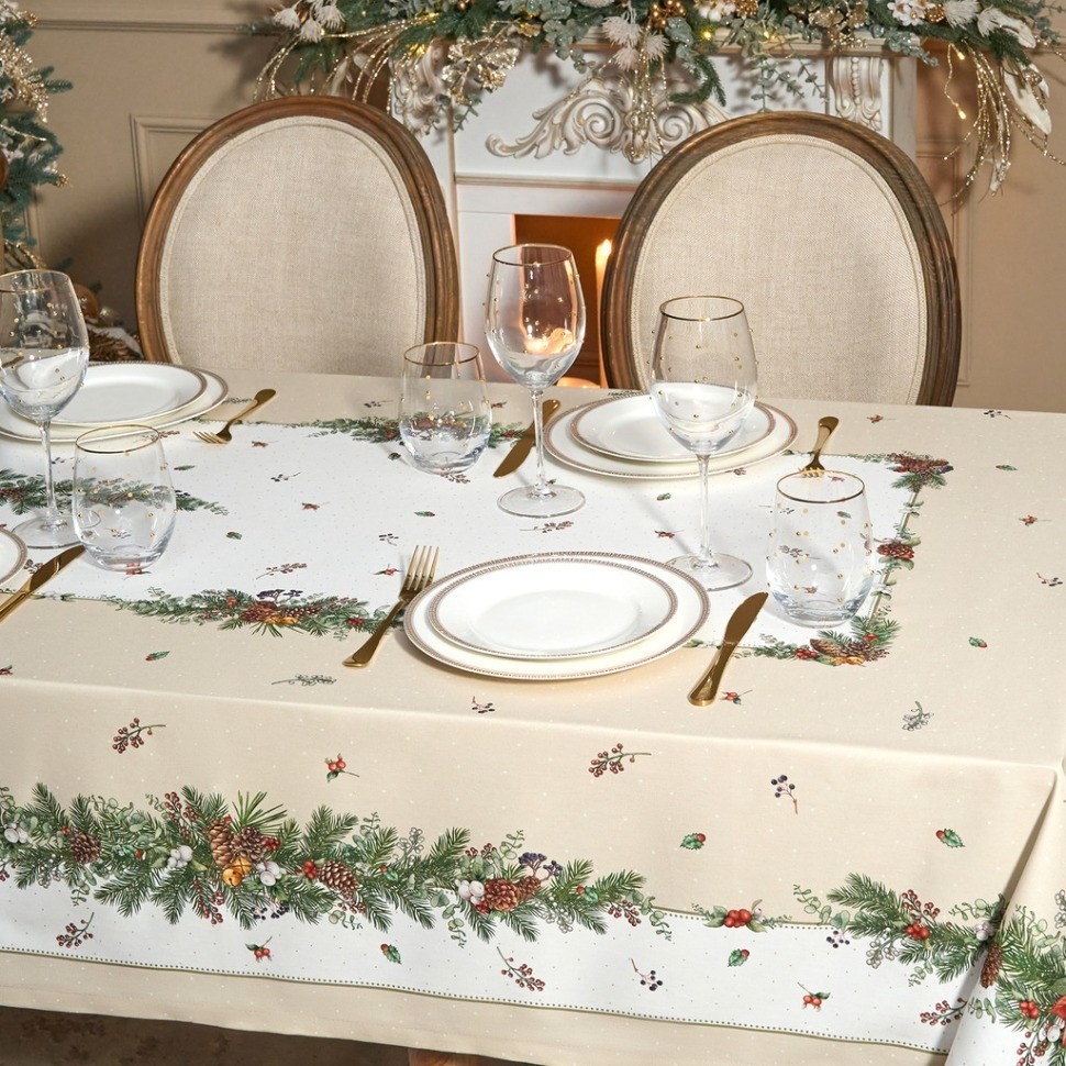 Скатерть "celebration" 160х220см ,бежевый,100% хлопок с пропиткой,твил Lefard (850-734-24)