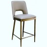 Стул барный экокожа бежевый+бронза 43*46*93см (TT-00013153)