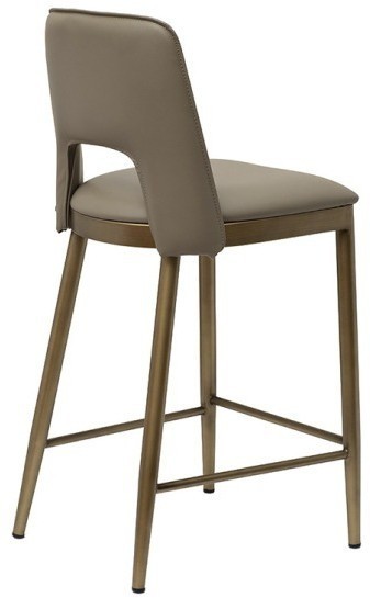 Стул барный экокожа бежевый+бронза 43*46*93см (TT-00013153)