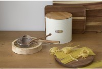 Поднос из дерева и ротанга круглый woodnes, D23 см, светлое дерево (74810)