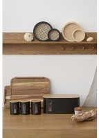 Поднос из дерева и ротанга круглый woodnes, D23 см, светлое дерево (74810)