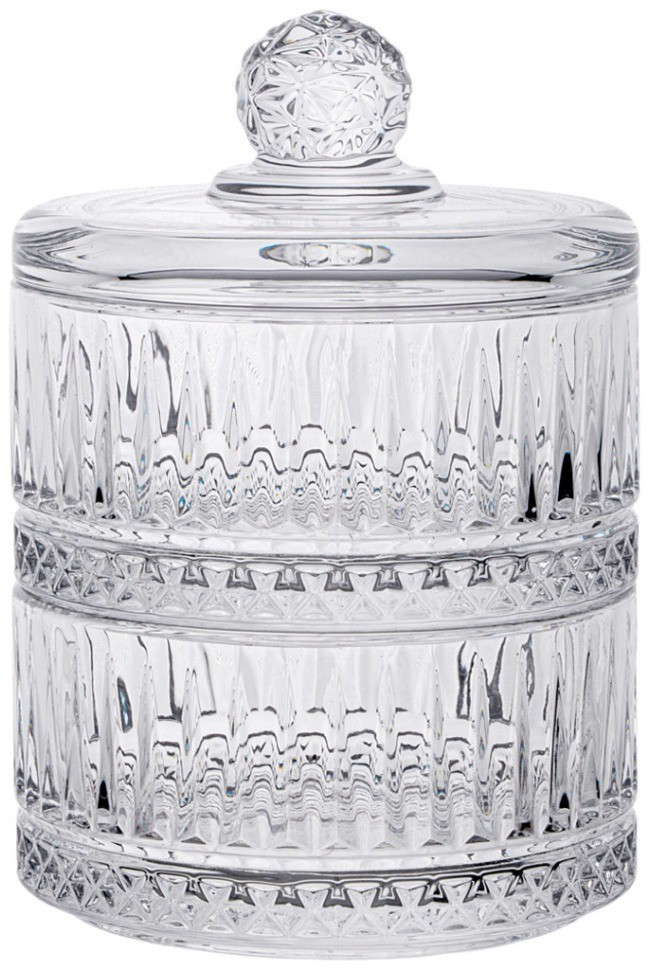 Емкость для хранения lefard с крышкой 2 яруса "lines" 10,5*15 см, 280 мл (каждая) (691-088)