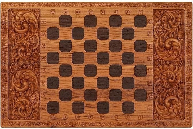 Нарды+шашки "Витязь на распутье"дорожные из массива мореного ясеня 36x46 см (28591)