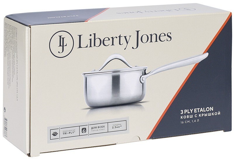 Ковш с крышкой 3ply etalon, D16 см, 1,4 л (77006)