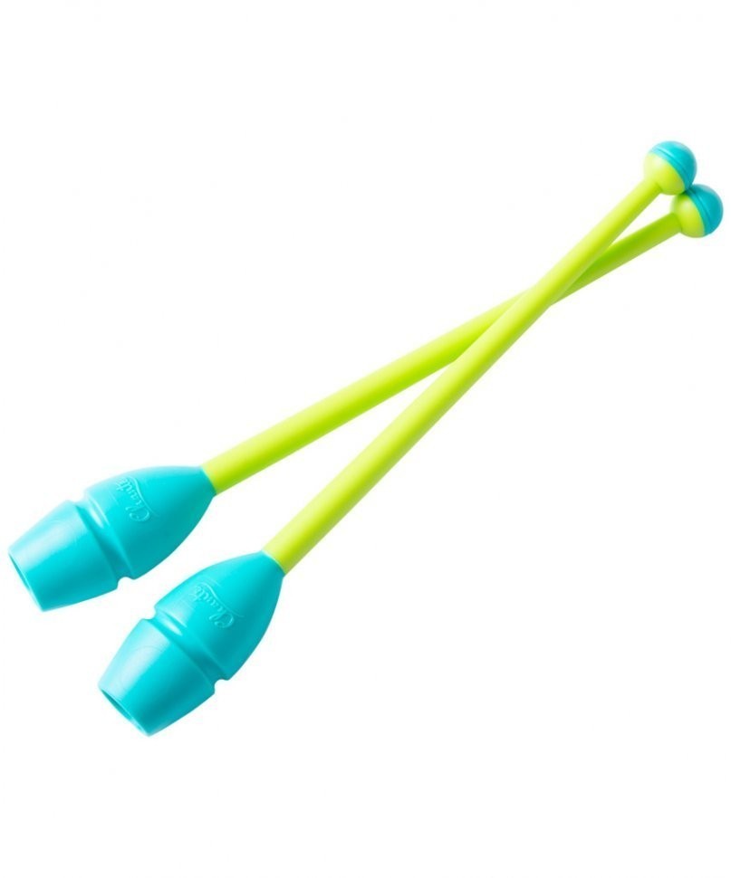 БЕЗ УПАКОВКИ Булавы для художественной гимнастики Exam, 40,5 см, аквамарин/лайм (2102890)