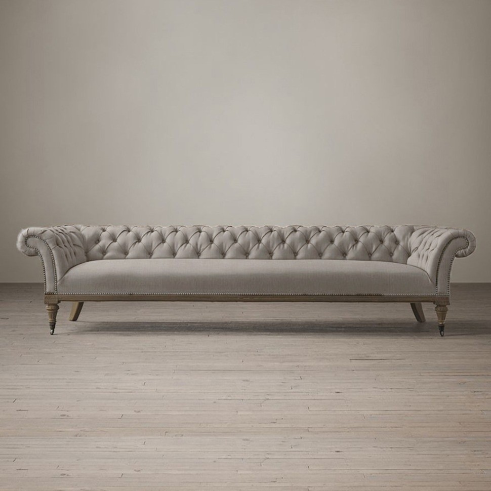 Диван Хамберленд VT11172-A6-A27129A2, каркас массив дуба, обивка лен, Cream, RESTORATION HARDWARE