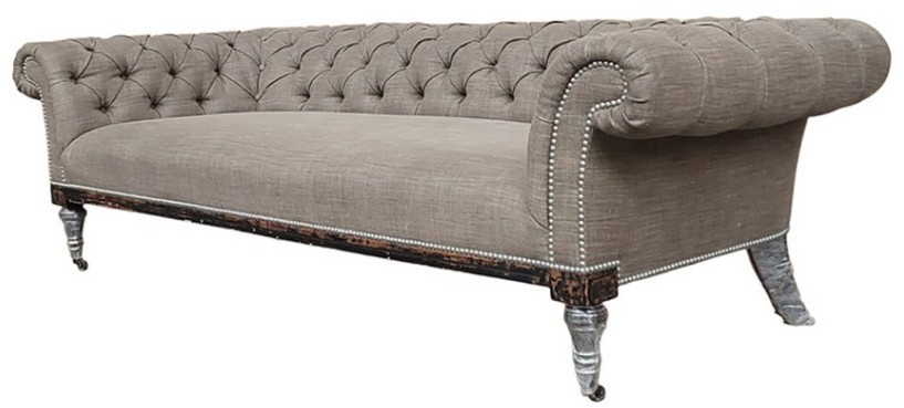 Диван Хамберленд VT11172-A6-A27129A2, каркас массив дуба, обивка лен, Cream, RESTORATION HARDWARE