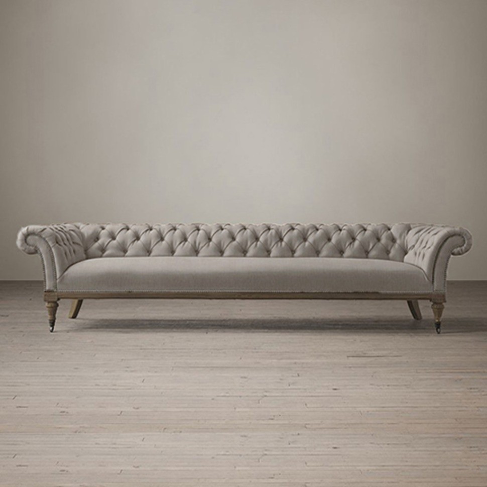 Диван Хамберленд VT11172-A6-A27129A2, каркас массив дуба, обивка лен, Cream, RESTORATION HARDWARE