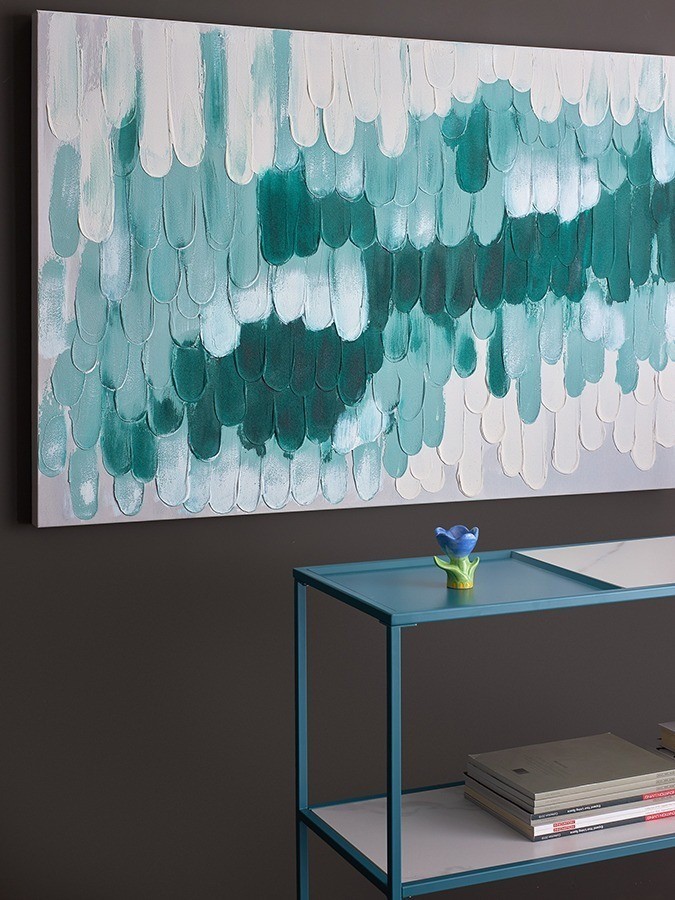 Панно декоративное с ручной росписью by feel, 120х80 см, индиго (78830)