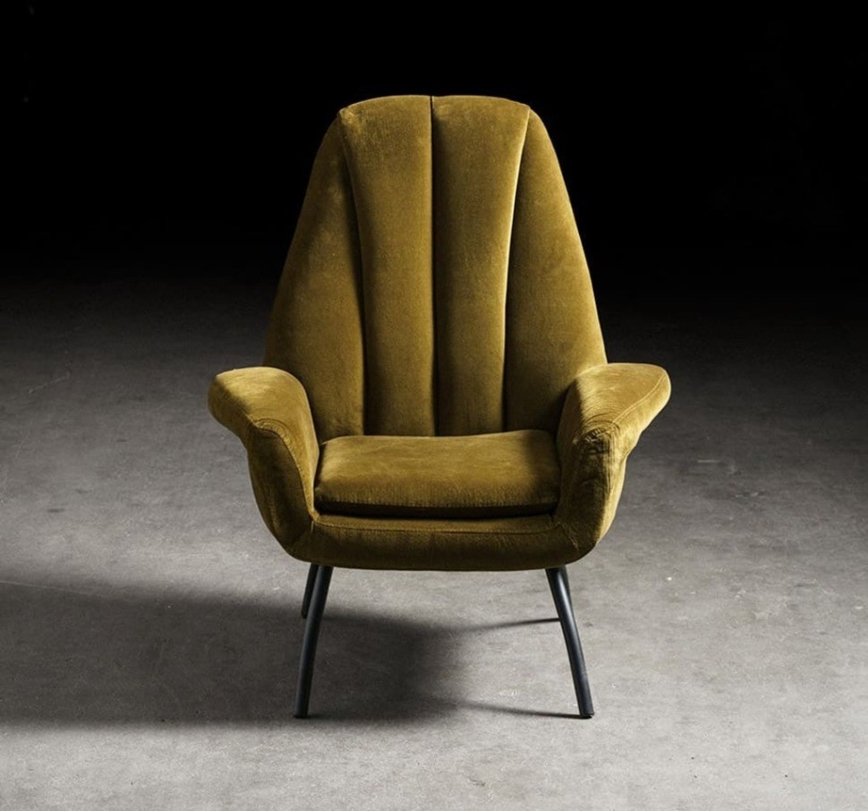 Кресло Бардокс LC-2477HQ/CW260-5, каркас металл, обивка бархат, CW260-5 Vintage velvet green, ROOMERS FURNITURE