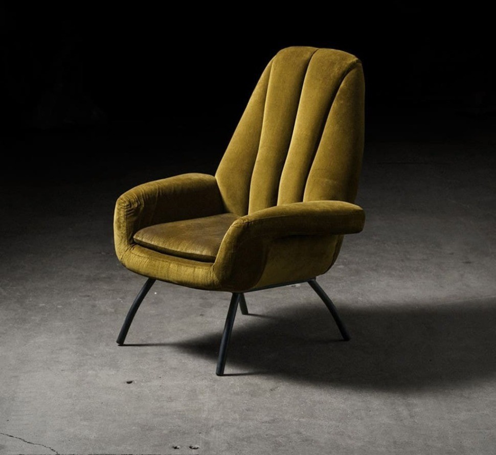 Кресло Бардокс LC-2477HQ/CW260-5, каркас металл, обивка бархат, CW260-5 Vintage velvet green, ROOMERS FURNITURE