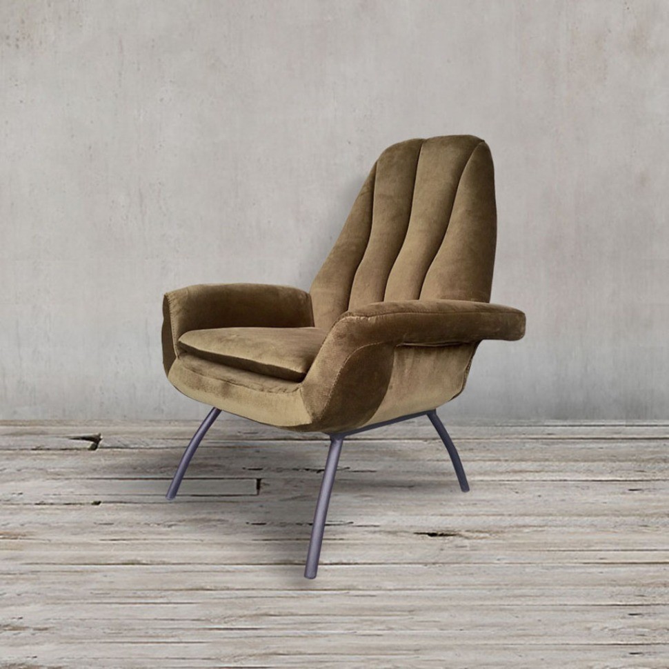 Кресло Бардокс LC-2477HQ/CW260-5, каркас металл, обивка бархат, CW260-5 Vintage velvet green, ROOMERS FURNITURE