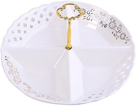 Менажница 4 секции 27 см, фарфор LORAINE (60024)