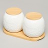Набор банок lefard "meadow" с дер.крышкой на дер. подставке 2 шт. 19,5*9,5 см 400 мл (587-210)
