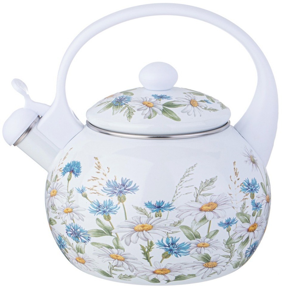 Чайник agness эмалированный со свистком серия "sentiment", 2,2л, индукционное дно (934-638)