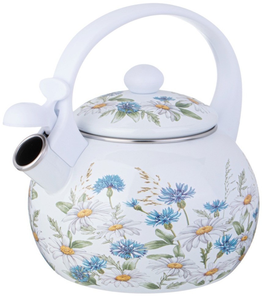 Чайник agness эмалированный со свистком серия "sentiment", 2,2л, индукционное дно (934-638)