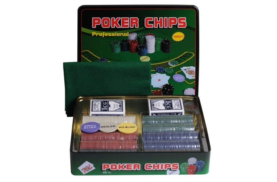 Набор для покера Holdem Light на 500 фишек без номинала (32047)