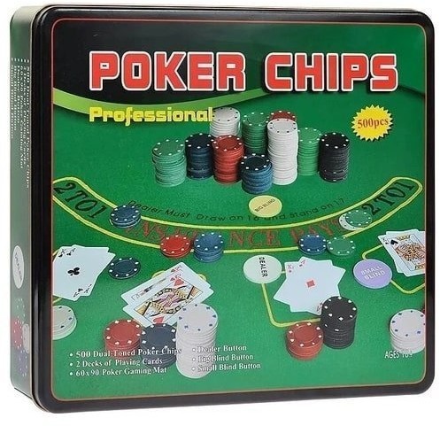 Набор для покера Holdem Light на 500 фишек без номинала (32047)