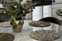 Салфетка сервировочная Саванна,бисер,золото d35см (TT-00012855)