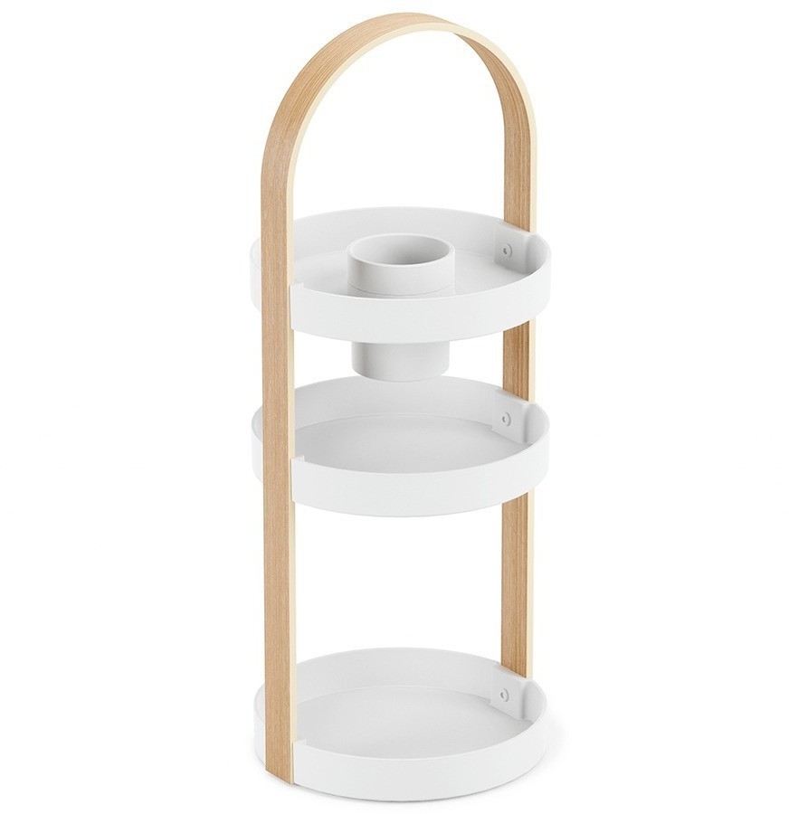 Полка-органайзер bellwood, белая/натуральное дерево (70611)