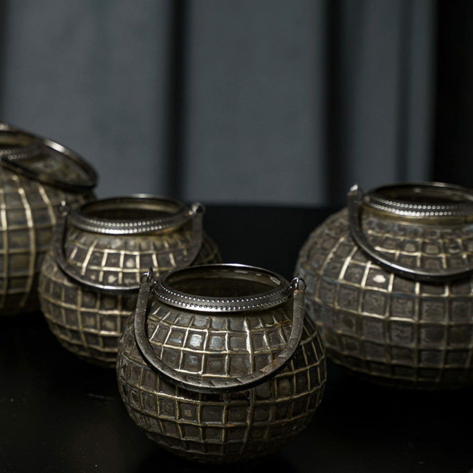 Подсвечник Ksa/5480, 20, стекло, металл, gray black gold, ROOMERS FURNITURE