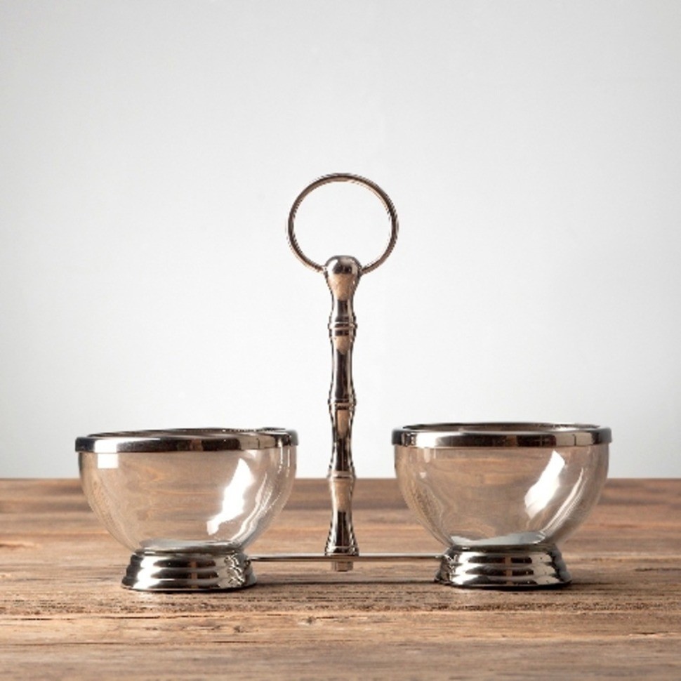 Менажница RO-7182/PGN, металл, стекло, chrom/clear, ROOMERS TABLEWARE