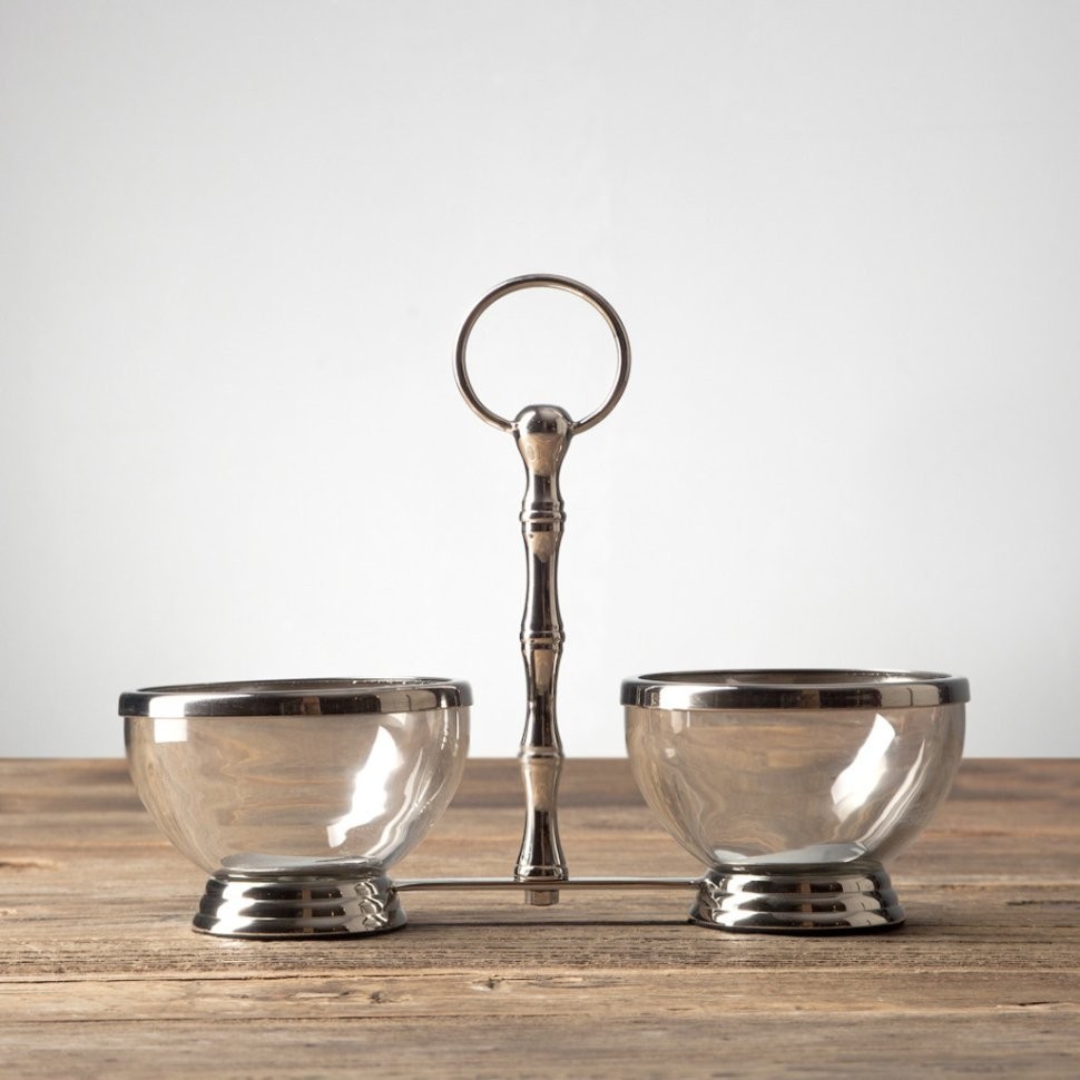 Менажница RO-7182/PGN, металл, стекло, chrom/clear, ROOMERS TABLEWARE