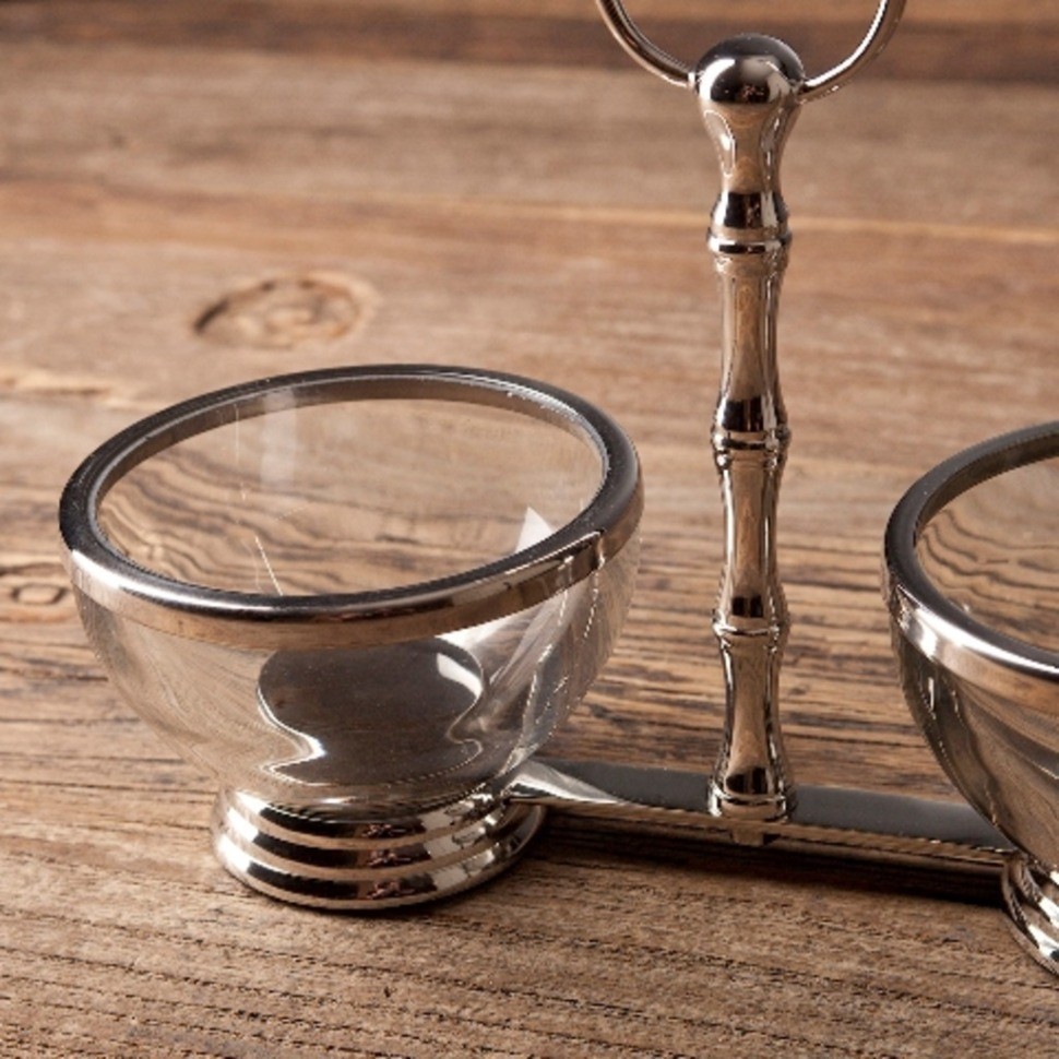 Менажница RO-7182/PGN, металл, стекло, chrom/clear, ROOMERS TABLEWARE