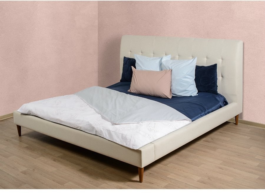 Пододеяльник двухсторонний из перкаля светло-серый с принтом Хвойное утро russian north, 200х200 см (63285)