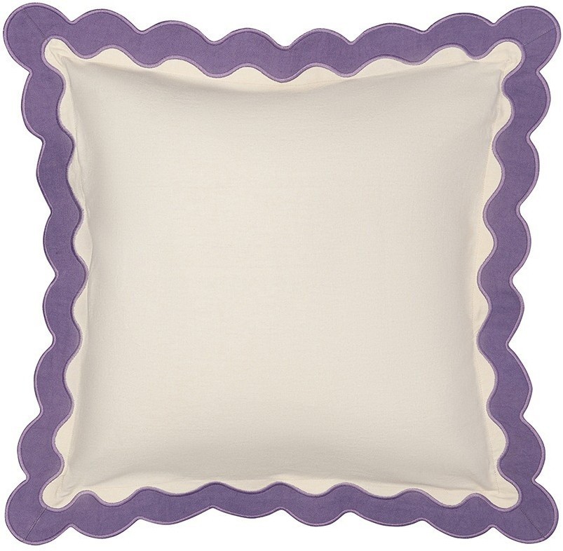 Чехол на подушку с контрастным кантом сиреневого цвета из коллекции trendy ruffles, 40х40 см (78897)