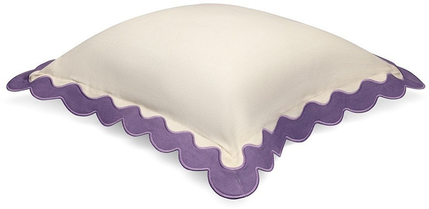 Чехол на подушку с контрастным кантом сиреневого цвета из коллекции trendy ruffles, 40х40 см (78897)