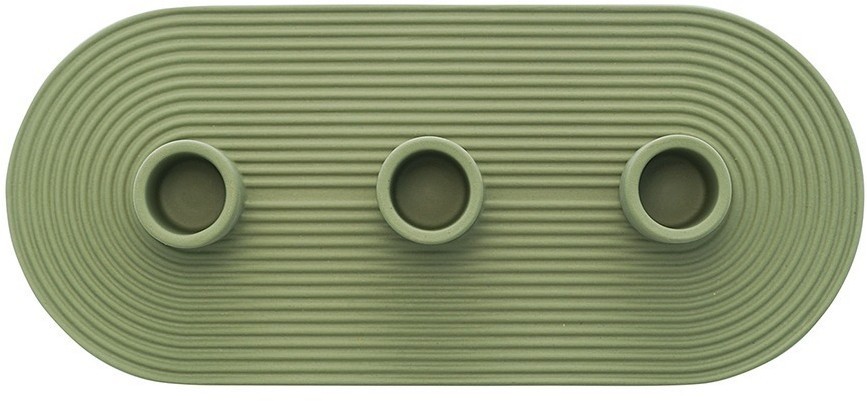 Подсвечник для 3 свечей из каменной керамики оливкового цвета из коллекции essential (76075)