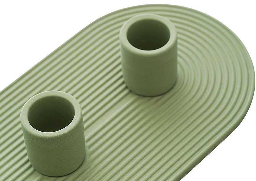 Подсвечник для 3 свечей из каменной керамики оливкового цвета из коллекции essential (76075)