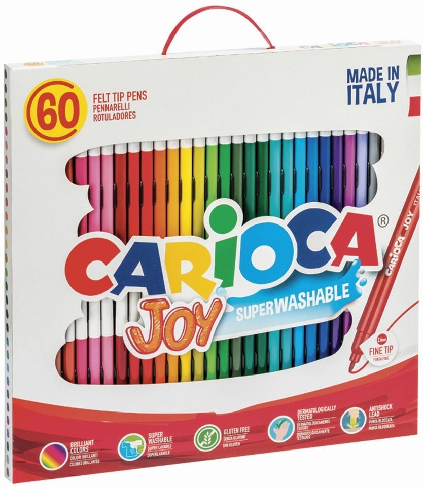 Фломастеры суперсмываемые Carioca Joy 30 цветов 60 шт 41015/151912 (66530)