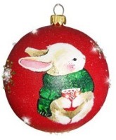 Картина Шар символ года Кролик с мешочком с кристаллами Swarovski (26007)